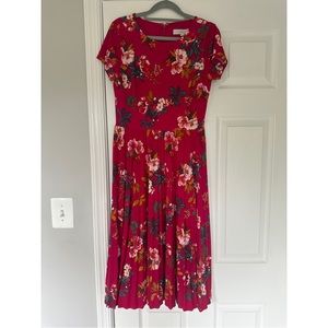 NWT Floral Midi Dress with Pleated Skirt - LOFT